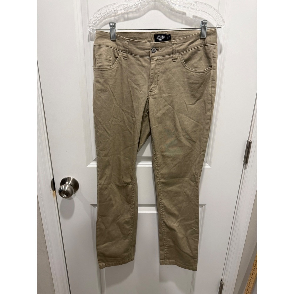 Dickies Girl Womens Twill Pants Stretch Workwear Khaki 9